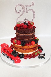 25th wedding anniversary naked cake